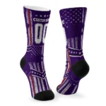 Kansas State Wildcats Socks Personalized Star Stripes Purple White Best Selling