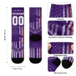 Kansas State Wildcats Socks Personalized Star Stripes Purple White Best Selling