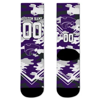 Kansas State Wildcats Socks Personalized Woodland Camo Purple Best Selling