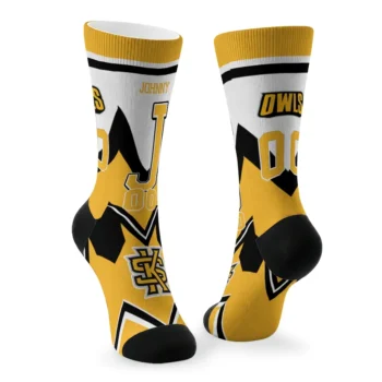 Kennesaw State Owls Socks Personalized Arrow Blocks Gold Fashion Forward