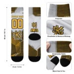 Kennesaw State Owls Socks Personalized Geometric Tech Gold Best Selling