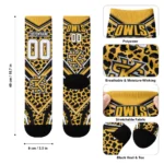 Kennesaw State Owls Socks Personalized Leopard Print Gold Black Best Selling