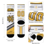 Kennesaw State Owls Socks Personalized Nautical Icons Gold White Best Selling