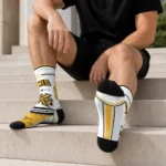 Kennesaw State Owls Socks Personalized Nautical Icons Gold White Best Selling