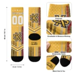 Kennesaw State Owls Socks Personalized Star Stripes Gold White Best Selling
