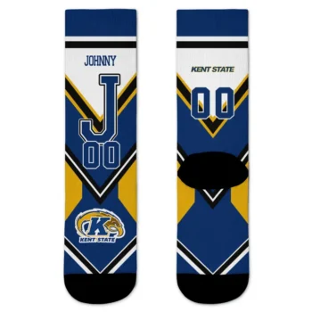 Kent State Golden Flashes Socks Customized Arrow Blocks Navy Blue Best Selling