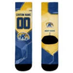Kent State Golden Flashes Socks Customized Geometric Tech Navy Blue Best Selling