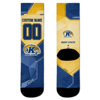 Kent State Golden Flashes Socks Customized Geometric Tech Navy Blue Best Selling