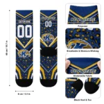 Kent State Golden Flashes Socks Customized Leopard Print Navy Blue Black Best Selling