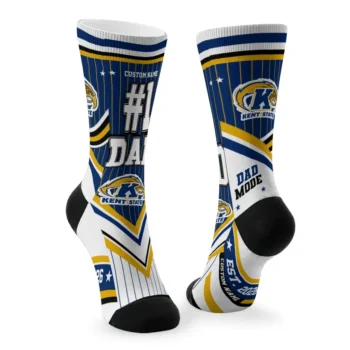 Kent State Golden Flashes Socks Customized Pinstripe Chevron Navy Blue White Fashion Forward