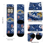 Kent State Golden Flashes Socks Customized Scattered Icons Navy Blue Best Selling