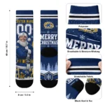 Kent State Golden Flashes Socks Customized Snowy Scene Navy Blue White Best Selling