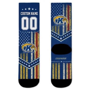 Kent State Golden Flashes Socks Customized Star Stripes Navy Blue White Best Selling