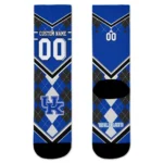 Kentucky Wildcats Socks Customized Argyle Pattern Blue Best Selling