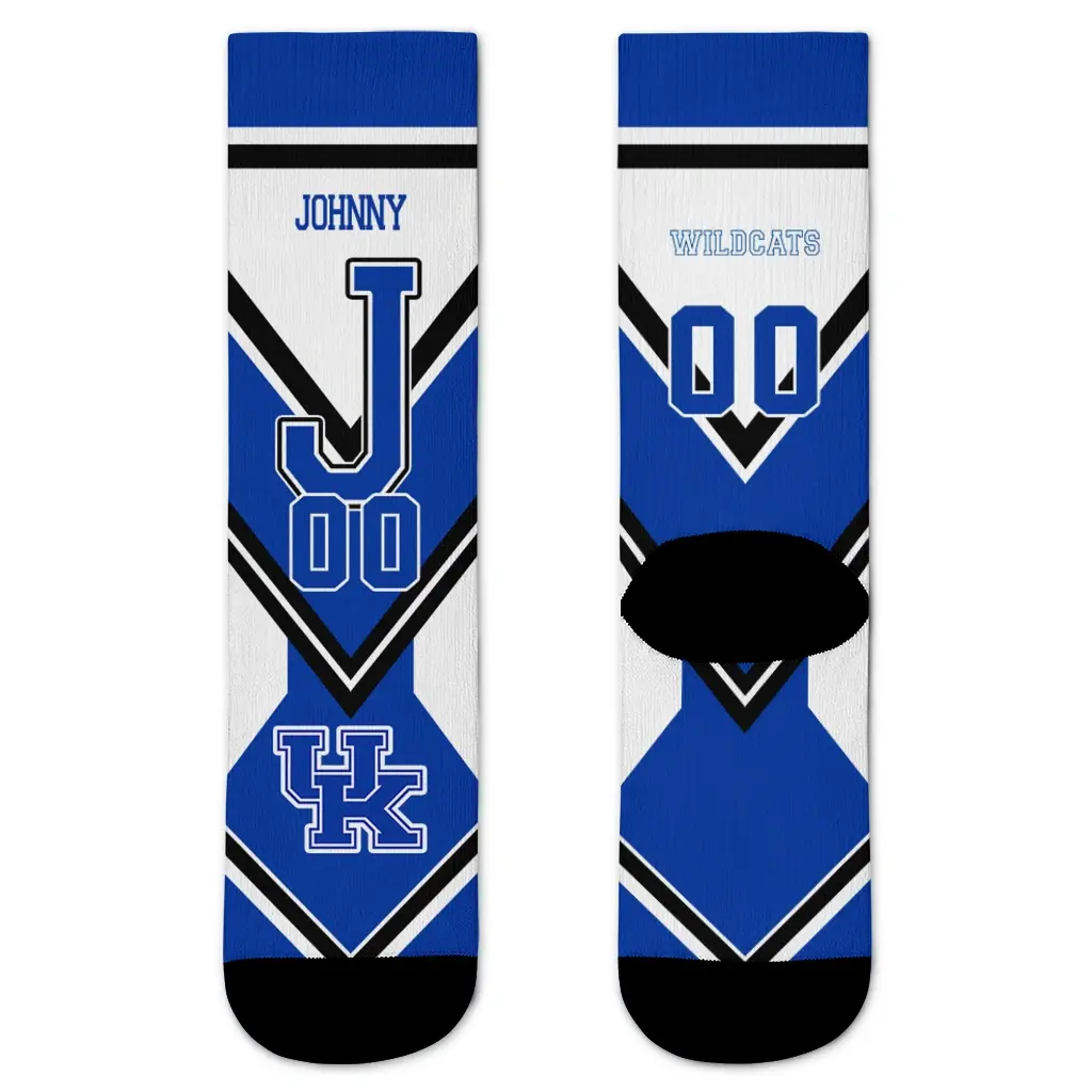 Kentucky Wildcats Socks Customized Arrow Blocks Blue Best Selling Kentucky Wildcats Socks Customized Arrow Blocks Blue Best Selling