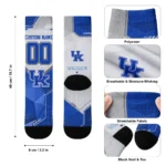 Kentucky Wildcats Socks Customized Geometric Tech Blue Best Selling