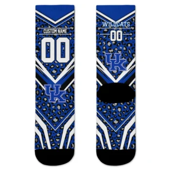Kentucky Wildcats Socks Customized Leopard Print Blue Black Best Selling