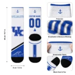 Kentucky Wildcats Socks Customized Nautical Icons Blue White Best Selling