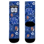 Kentucky Wildcats Socks Customized Scattered Icons Blue Best Selling