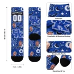Kentucky Wildcats Socks Customized Scattered Icons Blue Best Selling