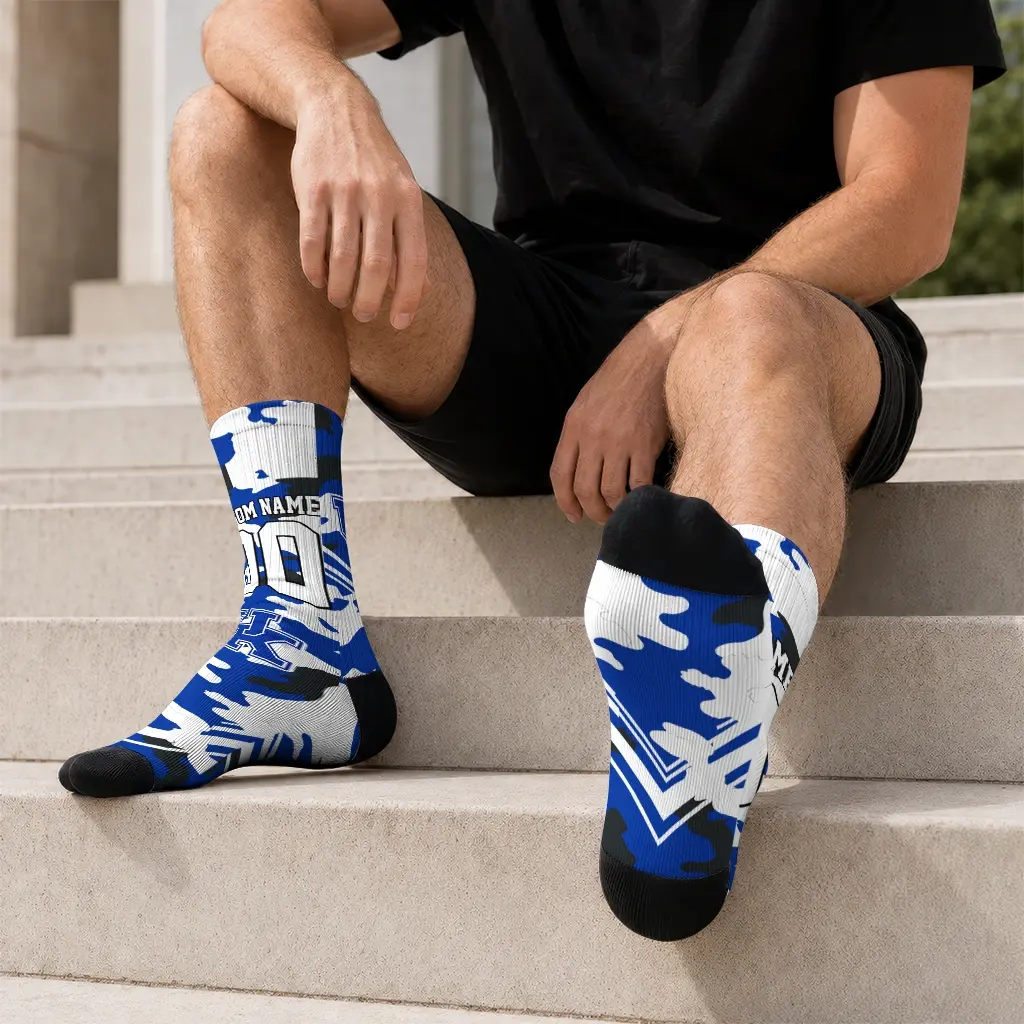 Kentucky Wildcats Socks Customized Woodland Camo Blue Latest Model Kentucky Wildcats Socks Customized Woodland Camo Blue Latest Model