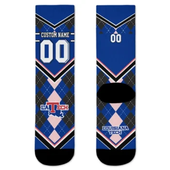 La Tech Socks Custom Argyle Pattern Blue Best Selling