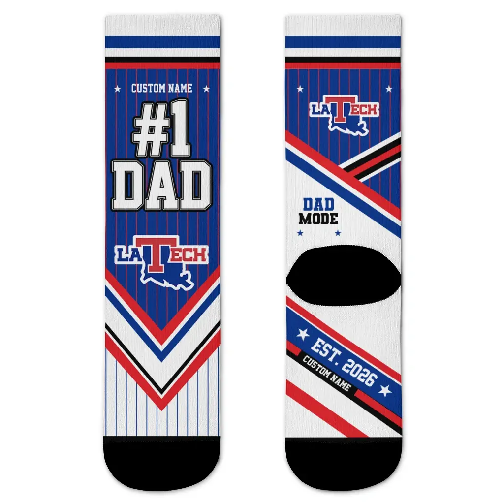 La Tech Socks Custom Pinstripe Chevron Blue White Best Selling La Tech Socks Custom Pinstripe Chevron Blue White Best Selling