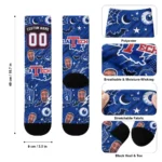 La Tech Socks Custom Scattered Icons Blue Best Selling