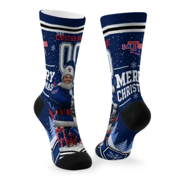La Tech Socks Custom Snowy Scene Blue White Fashion Forward