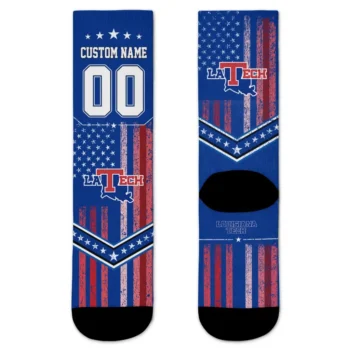 La Tech Socks Custom Star Stripes Blue White Best Selling