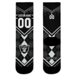 Las Vegas Raiders Socks Custom Argyle Pattern Black Best Selling