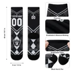 Las Vegas Raiders Socks Custom Argyle Pattern Black Best Selling