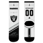 Las Vegas Raiders Socks - Custom Nautical Icons Black White