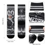 Las Vegas Raiders Socks Custom Snowy Scene Black White Best Selling