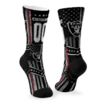 Las Vegas Raiders Socks Custom Star Stripes Black White Best Selling