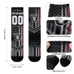 Las Vegas Raiders Socks Custom Star Stripes Black White Best Selling