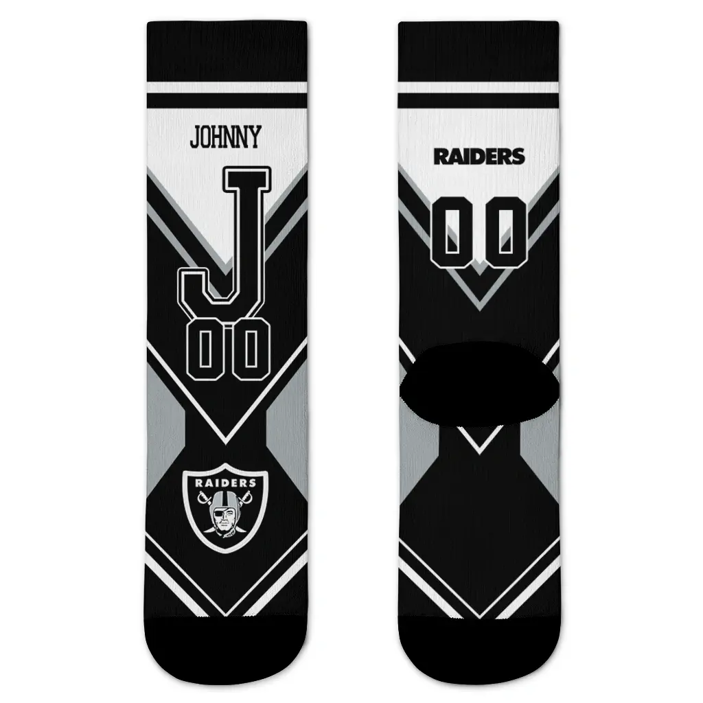 Las Vegas Raiders Socks Customized Arrow Blocks Black Best Selling Las Vegas Raiders Socks Customized Arrow Blocks Black Best Selling