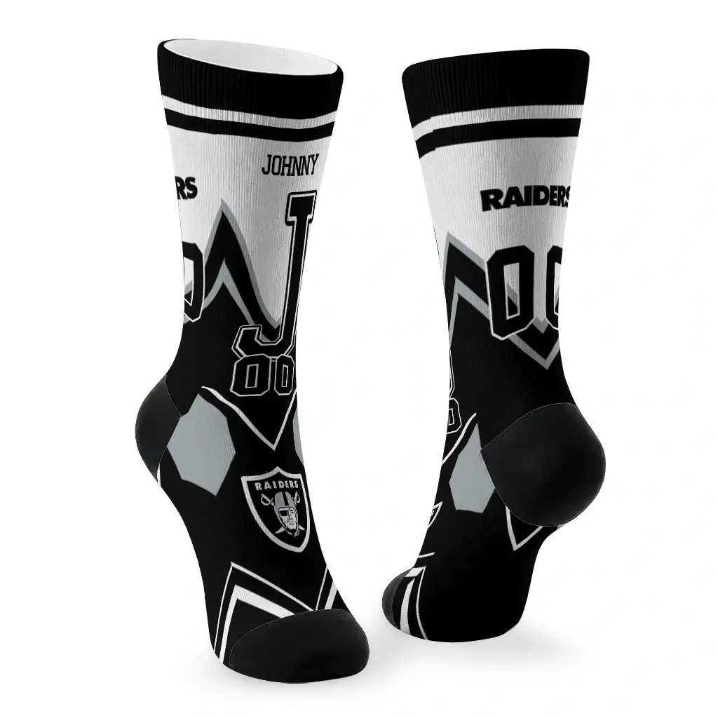 Las Vegas Raiders Socks Customized Arrow Blocks Black Fashion Forward Las Vegas Raiders Socks Customized Arrow Blocks Black Fashion Forward