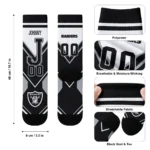 Las Vegas Raiders Socks Customized Arrow Blocks Black Best Selling