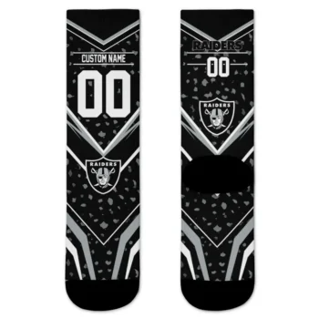 Las Vegas Raiders Socks Customized Leopard Print Black Best Selling