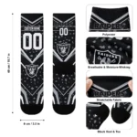 Las Vegas Raiders Socks Customized Leopard Print Black Best Selling