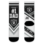 Las Vegas Raiders Socks - Customized Pinstripe Chevron Black White