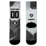 Las Vegas Raiders Socks Personalized Geometric Tech Black Best Selling