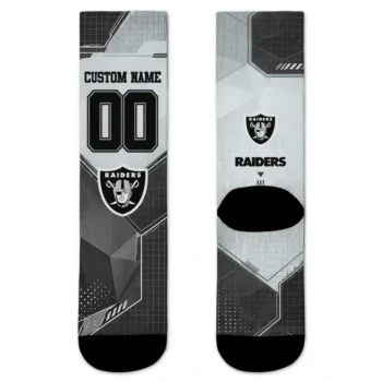 Las Vegas Raiders Socks Personalized Geometric Tech Black Best Selling