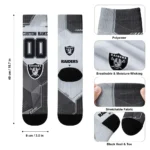 Las Vegas Raiders Socks Personalized Geometric Tech Black Best Selling