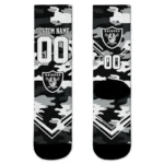 Las Vegas Raiders Socks Personalized Woodland Camo Black Best Selling