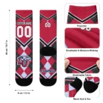 Liberty Flames Socks Custom Argyle Pattern Red Best Selling