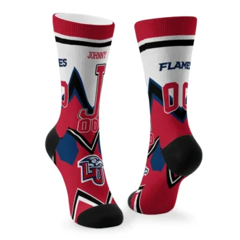 Liberty Flames Socks Custom Arrow Blocks Red Fashion Forward