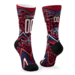 Liberty Flames Socks Custom Leopard Print Red Black Best Selling