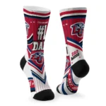 Liberty Flames Socks Custom Pinstripe Chevron Red White Best Selling